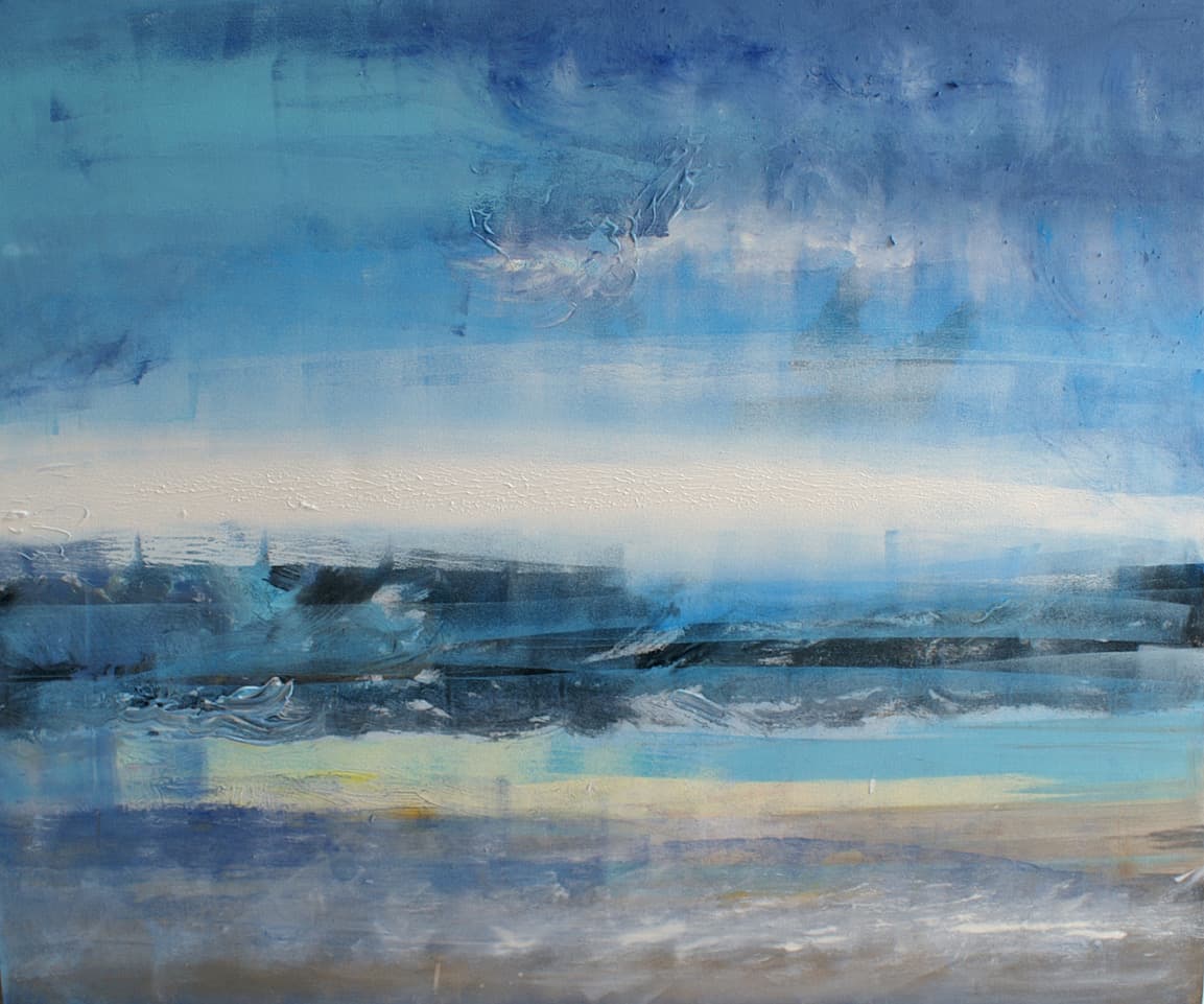 De lijn scheidt het zand<br/>
vast in een massaal gebrek<br/>
golf gun me de rust